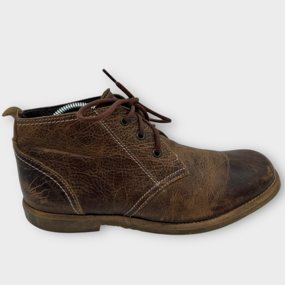 Bed Stu Bradley Brown Leather Ankle Boots Mens Size 8 Casual Lace Up Chukka Shoe